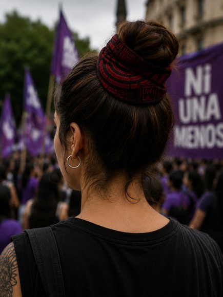 Pañuelo Espiral de nombres usado como vincha