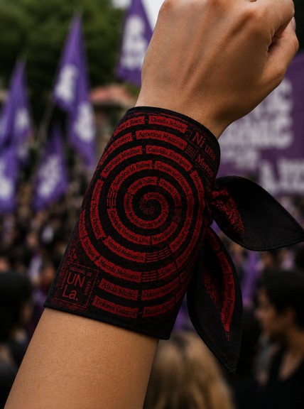 Pañuelo Espiral de nombres usado en la muñeca
